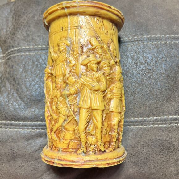 50’s German Johann Gunter Walldurn Baden Carved Candle 3D Musketeers Drummer - Picture 16 of 16